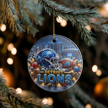 Load image into Gallery viewer, Detroit Lions Football Christmas Holiday Ornament Sublimated Ceramic