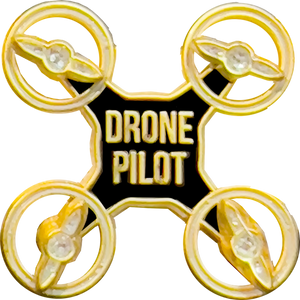 Gold UAS FAA Commercial Drone Pilot pin with spinning propellers PBX-005-K P-254