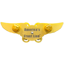 Load image into Gallery viewer, Gold Full size UAS FAA Commercial Drone Pilot Wings pin with spinning propellers BL4-005 P-262