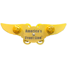 Load image into Gallery viewer, Gold Full size UAS FAA Commercial Drone Pilot Wings pin with spinning propellers BL4-005 P-261