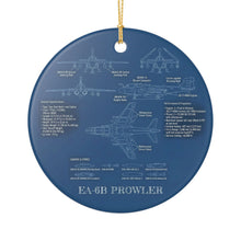 Load image into Gallery viewer, EA-6B Prowler Blueprint Christmas Holiday Ornament Sublimated Ceramic