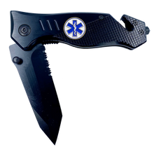 Load image into Gallery viewer, EMT EMS Paramedic Knife 3-in-1 Military Tactical Rescue knife tool with Seatbelt Cutter Steel Serrated Blade Glass Breaker
