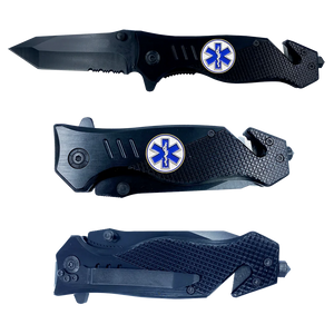EMT EMS Paramedic Knife 3-in-1 Military Tactical Rescue knife tool with Seatbelt Cutter Steel Serrated Blade Glass Breaker