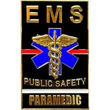 Load image into Gallery viewer, EMS Paramedic Challenge Coin thin white line american flag EMT red line fire department GL13-001