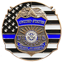 Load image into Gallery viewer, FAM Federal Air Marshal Thin Blue Line Negotiator Challenge Coin GL13-004