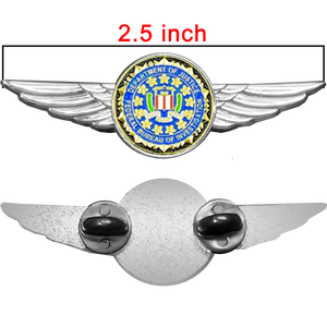 Full size FBI Pilot Aviation Operations Crew Wings pin Special Agent Investigator Analyst P-255