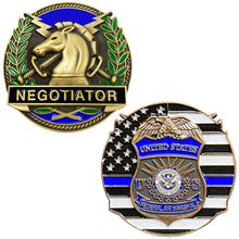 Load image into Gallery viewer, FAM Federal Air Marshal Thin Blue Line Negotiator Challenge Coin GL13-004