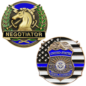 FAM Federal Air Marshal Thin Blue Line Negotiator Challenge Coin GL13-004