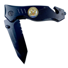 Load image into Gallery viewer, FEMA Federal Emergency Management Agency collectible 3-in-1 Police Tactical Rescue tool with Seatbelt Cutter, Steel Serrated Blade, Glass Breaker 24-K