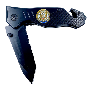 FEMA Federal Emergency Management Agency collectible 3-in-1 Police Tactical Rescue tool with Seatbelt Cutter, Steel Serrated Blade, Glass Breaker 24-K