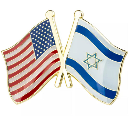 U.S. American Flag and Israeli Flag of Israel Lapel Pin FREE USA SHIPPING SHIPS FREE FROM THE USA P-182A