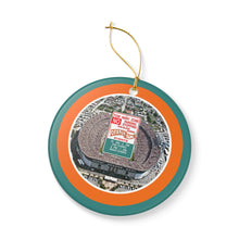 Load image into Gallery viewer, Orange Bowl No Parking Holiday Christmas Ornament Dolphins 3&quot; Ceramic Made in the USA Ships From The USA