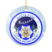 Load image into Gallery viewer, North Pole Police Department Thin Blue Line Christmas Ornament 3&quot; Ceramic ICE CBP HSI Sheriff