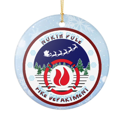 North Pole Fire Department Thin Red Line Christmas Ornament 3