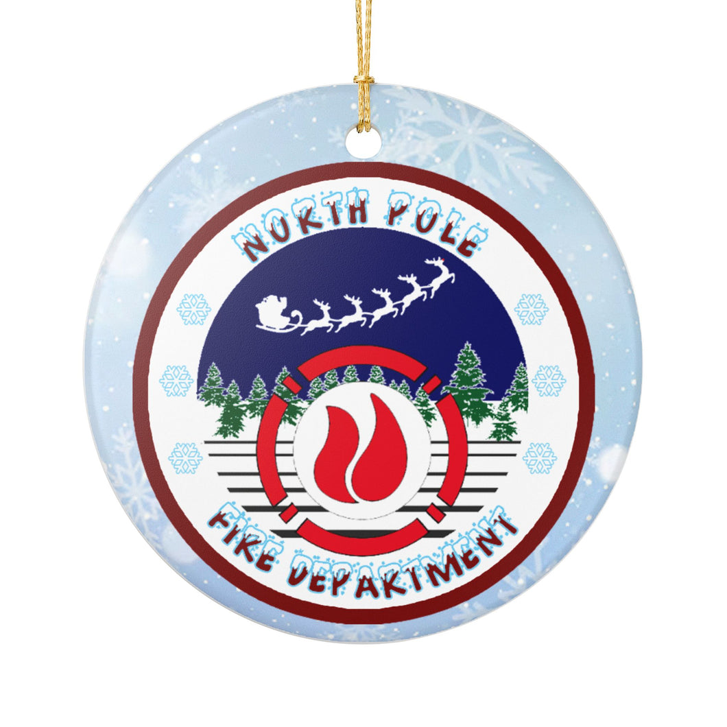 North Pole Fire Department Thin Red Line Christmas Ornament 3