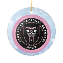 Load image into Gallery viewer, Inter Miami FC Futbol Football Messi Suarez 3&quot; Ceramic Christmas Ornament SHIPS FROM THE USA MADE IN THE USA