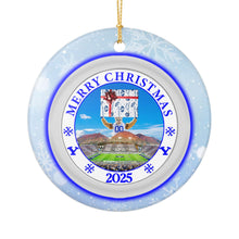 Load image into Gallery viewer, BYU Cougars Football LaVell Edwards Stadium LES 3&quot; Ceramic Christmas Ornament SHIPS FROM THE USA MADE IN THE USA