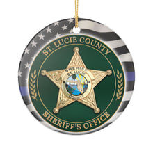 Load image into Gallery viewer, St Lucie County Sheriff&#39;s Office 3&quot; Ceramic Christmas Ornament Made In The USA Ships From The USA