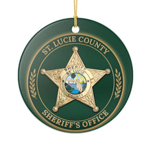 Load image into Gallery viewer, St Lucie County Sheriff&#39;s Office 3&quot; Ceramic Christmas Ornament Made In The USA Ships From The USA
