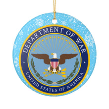 Load image into Gallery viewer, Department Of War DOW 3&quot; Ceramic Christmas Holiday Ornament MADE IN THE USA SHIPS FROM THE USA