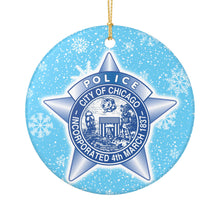 Load image into Gallery viewer, City of Chicago Police  3&quot; Ceramic Christmas Ornament  Made in the USA Ships From the USA