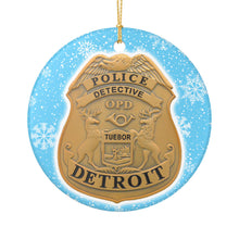 Load image into Gallery viewer, Detroit Police Department Detective  3&quot; Ceramic Christmas Ornament  Made in the USA Ships From the USA