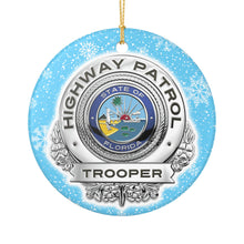 Load image into Gallery viewer, Florida Highway Patrol FHP Badge 3&quot; Ceramic Christmas Ornament  Made in the USA Ships From the USA