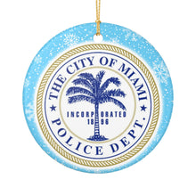 Load image into Gallery viewer, City Of Miami Police Department 3&quot; Ceramic Christmas Ornament  Made in the USA Ships From the USA