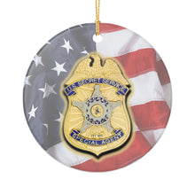Load image into Gallery viewer, USSS Secret Service Officer 3" Ceramic Single Sided Christmas Ornament Made In The USA Ships From The USA