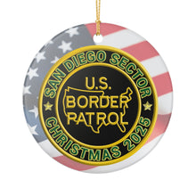 Load image into Gallery viewer, SAN DIEGO SECTOR BORDER PATROL BPA 3" CERAMIC CHRISTMAS ORNAMENT  MADE IN THE USA SHIPS FROM USA