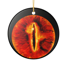 Load image into Gallery viewer, Sauron Eye Holiday Christmas Ornament Lord Of The Rings  3&quot; Ceramic Made in the USA Ships From The USA