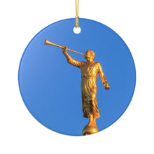 Load image into Gallery viewer, LDS Church Angel Moroni 3" Ceramic Christmas Ornament Made In The USA Ships From The USA