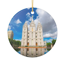 Load image into Gallery viewer, LDS Church Salt Lake City Temple Square 3" Ceramic Christmas Ornament Made In The USA Ships From The USA