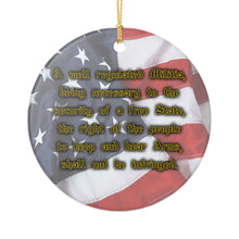 Load image into Gallery viewer, Second Amendment 2A USA Flag 3" Ceramic Single Sided Christmas Ornament Made In The USA Ships From The USA