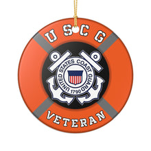 Load image into Gallery viewer, USCG Veteran Coastie 3" Ceramic Christmas Ornament Made In The USA Ships From The USA