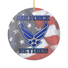 Load image into Gallery viewer, United States Air Force Retired USAF 3" Ceramic Christmas Ornament Made In The USA Ships From The USA