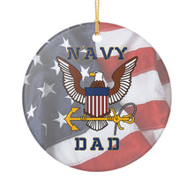 Load image into Gallery viewer, United States Navy Dad 3" Ceramic Christmas Ornament USN Made In The USA Ships From The USA
