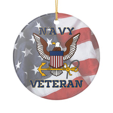Load image into Gallery viewer, United States Navy Veteran 3" Ceramic Christmas Ornament USN Made In The USA Ships From The USA