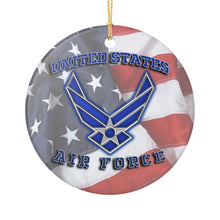 Load image into Gallery viewer, United States Air Force USAF 3" Ceramic Christmas Ornament Made In The USA Ships From The USA