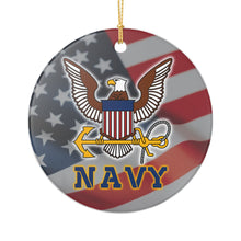 Load image into Gallery viewer, United States Navy 3" Ceramic Christmas Ornament USN Made In The USA Ships From The USA