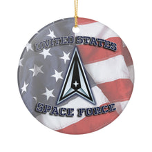 Load image into Gallery viewer, United States Space Force USSF 3" Ceramic Christmas Ornament  Made In The USA  Ships From The USA