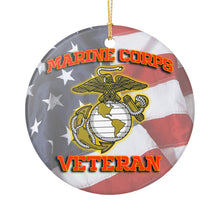 Load image into Gallery viewer, Marine Veteran United Corp States 3"  Ceramic Christmas Ornament  Made In The USA  Ships From The USA