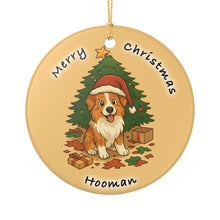 Load image into Gallery viewer, Aussie Australian Shepherd Red Merle 3&quot; Ceramic Holiday Christmas Ornament Made in The USA Ships From the USA