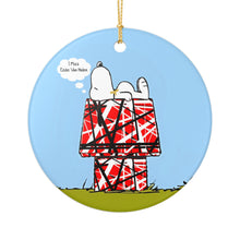 Load image into Gallery viewer, Peanuts Snoopy I Miss Eddie Van Halen 3' Ceramic Christmas Ornament Made In The USA Ships From The USA
