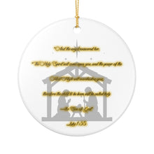 Load image into Gallery viewer, Bible Verse Luke 1:35  3" Single Sided Ceramic Christmas Ornament Ships From The USA Made In The USA
