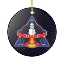 Load image into Gallery viewer, SpaceX NASA Crew 7 Seven  3&quot; Ceramic Christmas Ornament Made In The USA Ships From The USA
