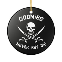 Load image into Gallery viewer, Limited Edition Goonies Holiday Christmas 3&quot; Ceramic Ornament Goonies Never Say Die Made in The USA Ships From The USA