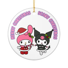 Load image into Gallery viewer, My Melody and Kuromi Merry Scary Christmas 3" Ceramic Ornament Made In The USA Ships From the USA (Copy)
