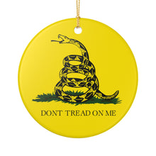 Load image into Gallery viewer, Classic Gadsden Flag Don't Tread On Me 3" Ceramic Christmas Ornament Made In The USA Ships From The USA