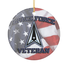 Load image into Gallery viewer, United States Space Force Veteran USSF 3" Ceramic Christmas Ornament Made In The USA  Ships From The USA